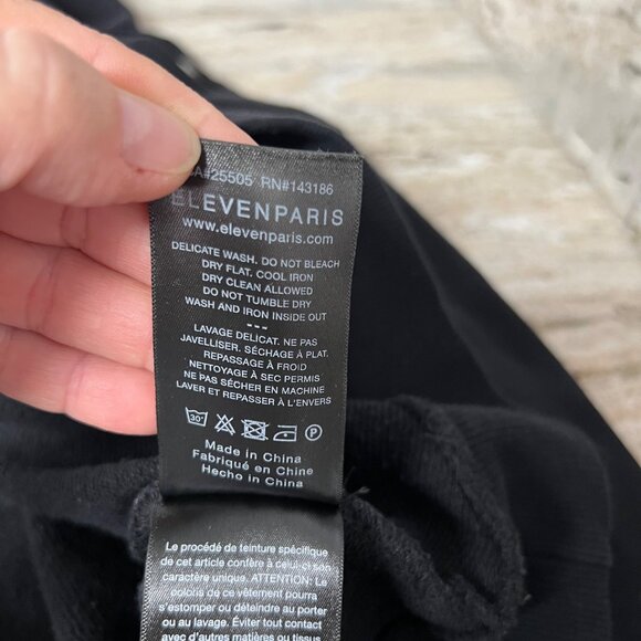 Eleven Paris Mens Black Snake Embroidered Hoodie Pullover Sweatshirt Medium - Picture 6 of 10